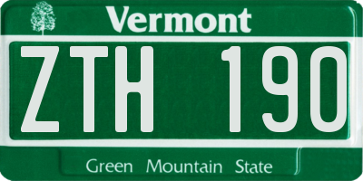VT license plate ZTH190