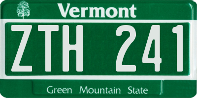 VT license plate ZTH241