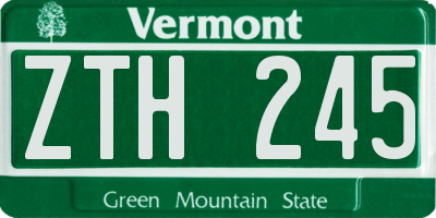 VT license plate ZTH245