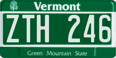 VT license plate ZTH246