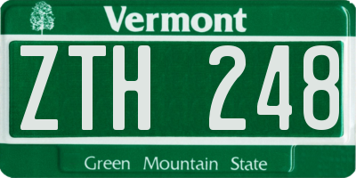 VT license plate ZTH248