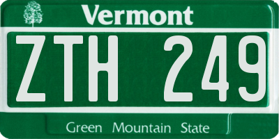 VT license plate ZTH249