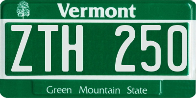 VT license plate ZTH250