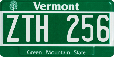 VT license plate ZTH256