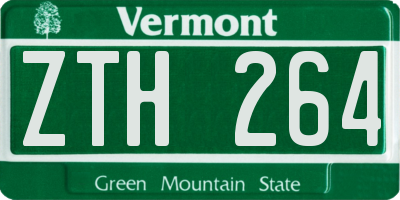VT license plate ZTH264