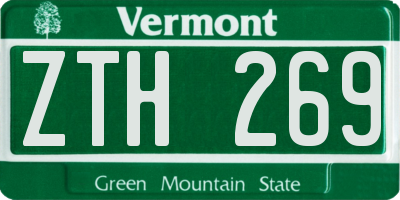 VT license plate ZTH269
