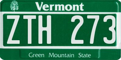 VT license plate ZTH273