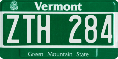 VT license plate ZTH284