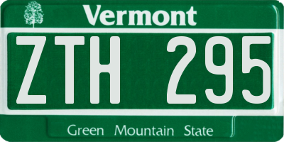 VT license plate ZTH295