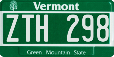 VT license plate ZTH298