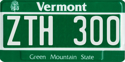 VT license plate ZTH300