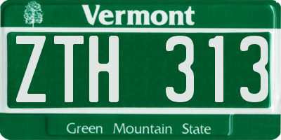 VT license plate ZTH313