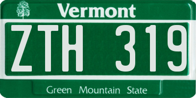 VT license plate ZTH319