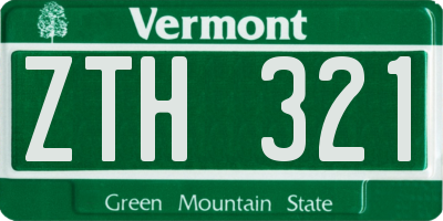 VT license plate ZTH321