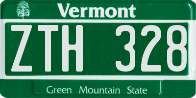 VT license plate ZTH328