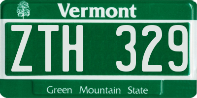 VT license plate ZTH329