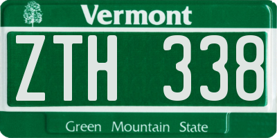 VT license plate ZTH338