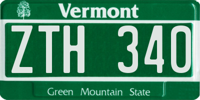 VT license plate ZTH340