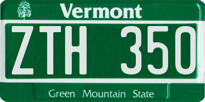 VT license plate ZTH350