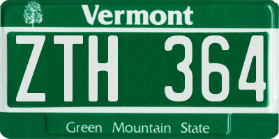 VT license plate ZTH364