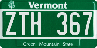 VT license plate ZTH367