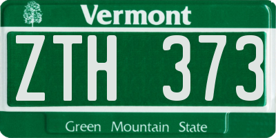 VT license plate ZTH373