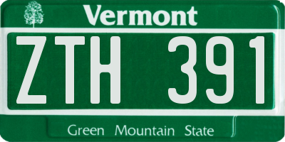VT license plate ZTH391