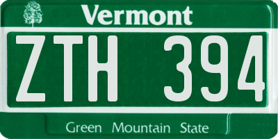 VT license plate ZTH394