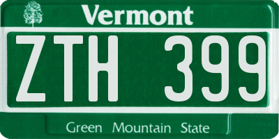 VT license plate ZTH399