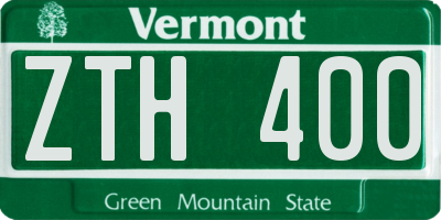 VT license plate ZTH400