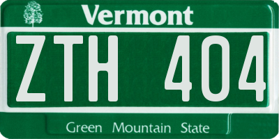 VT license plate ZTH404