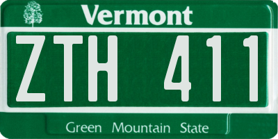 VT license plate ZTH411