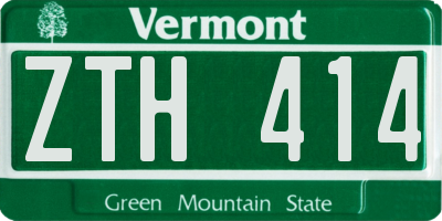 VT license plate ZTH414