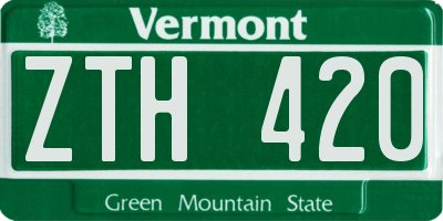 VT license plate ZTH420