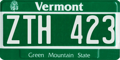 VT license plate ZTH423