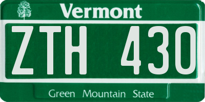 VT license plate ZTH430
