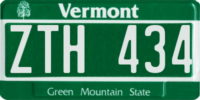 VT license plate ZTH434