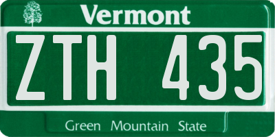 VT license plate ZTH435