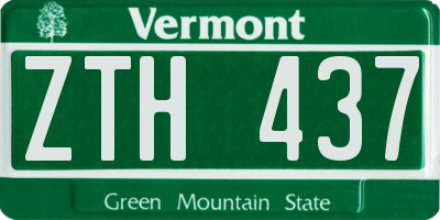 VT license plate ZTH437