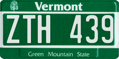 VT license plate ZTH439
