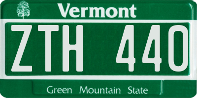 VT license plate ZTH440