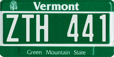 VT license plate ZTH441