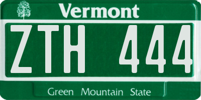 VT license plate ZTH444