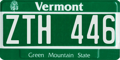 VT license plate ZTH446