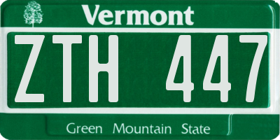 VT license plate ZTH447