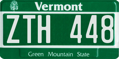 VT license plate ZTH448