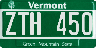 VT license plate ZTH450