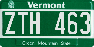 VT license plate ZTH463
