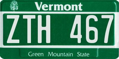 VT license plate ZTH467
