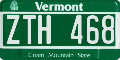 VT license plate ZTH468